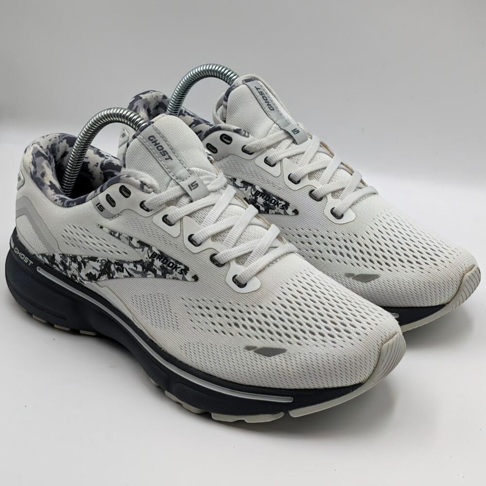 Brooks Ghost 15 White Camo Womens 9 Medium B (UK 7) Running Shoes Sneakers